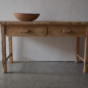 Solid Wood Table w/two drawers