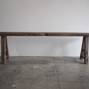Made To order: Long Dark Slender Wooden Bench 78"