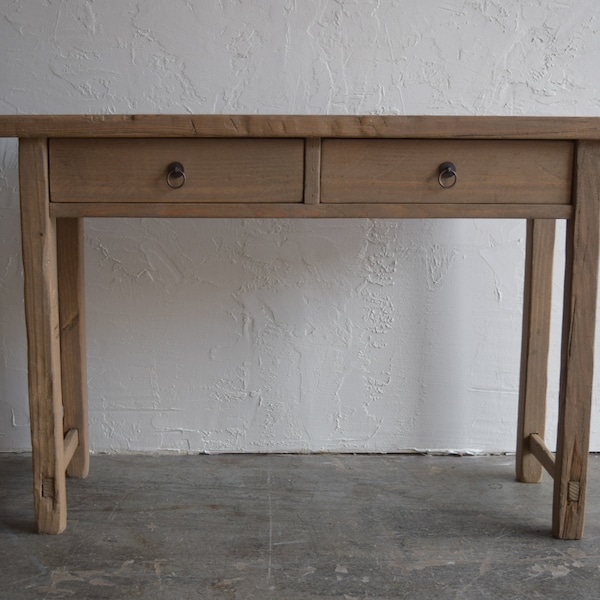 Made To Order: Solid Wood Console Table with two drawers