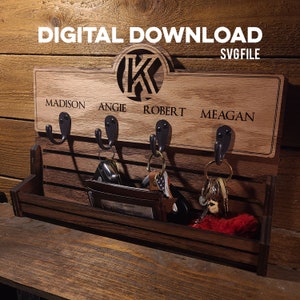Key Holder | Key Caddy  SVG for Lasers Download Only, Glowforge