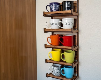 Large Hanging Coffee/Tea Cup Rack - Mug Shelf - Coffee Cup Holder -  Coffee Mug Holder, Tea Cup Holder