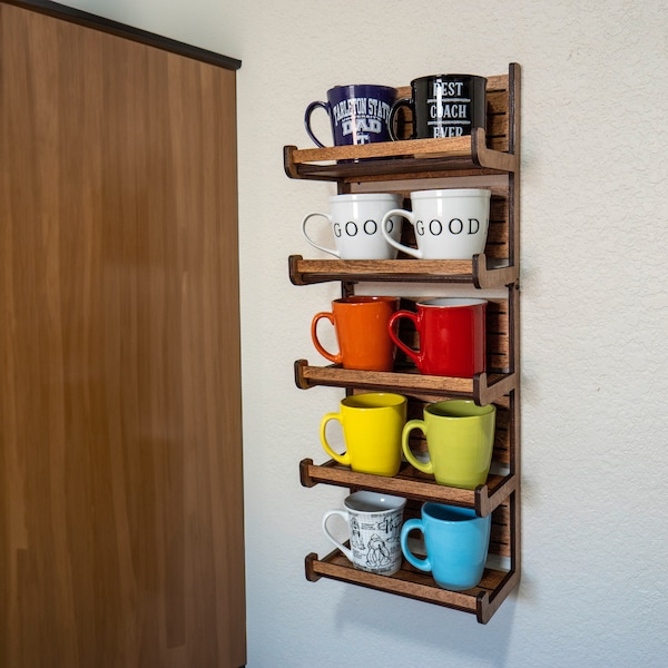 Large Hanging Coffee/Tea Cup Rack - Mug Shelf - Coffee Cup Holder -  Coffee Mug Holder, Tea Cup Holder