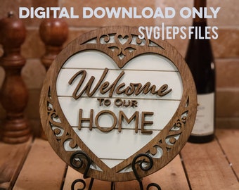 Heart Shaped Sign - Download File Only - SVG for Glowforge, Lasers