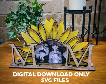 MOM Picture Frame - Mothers Day - Digital Download SVG files for Lasers, Glowforge