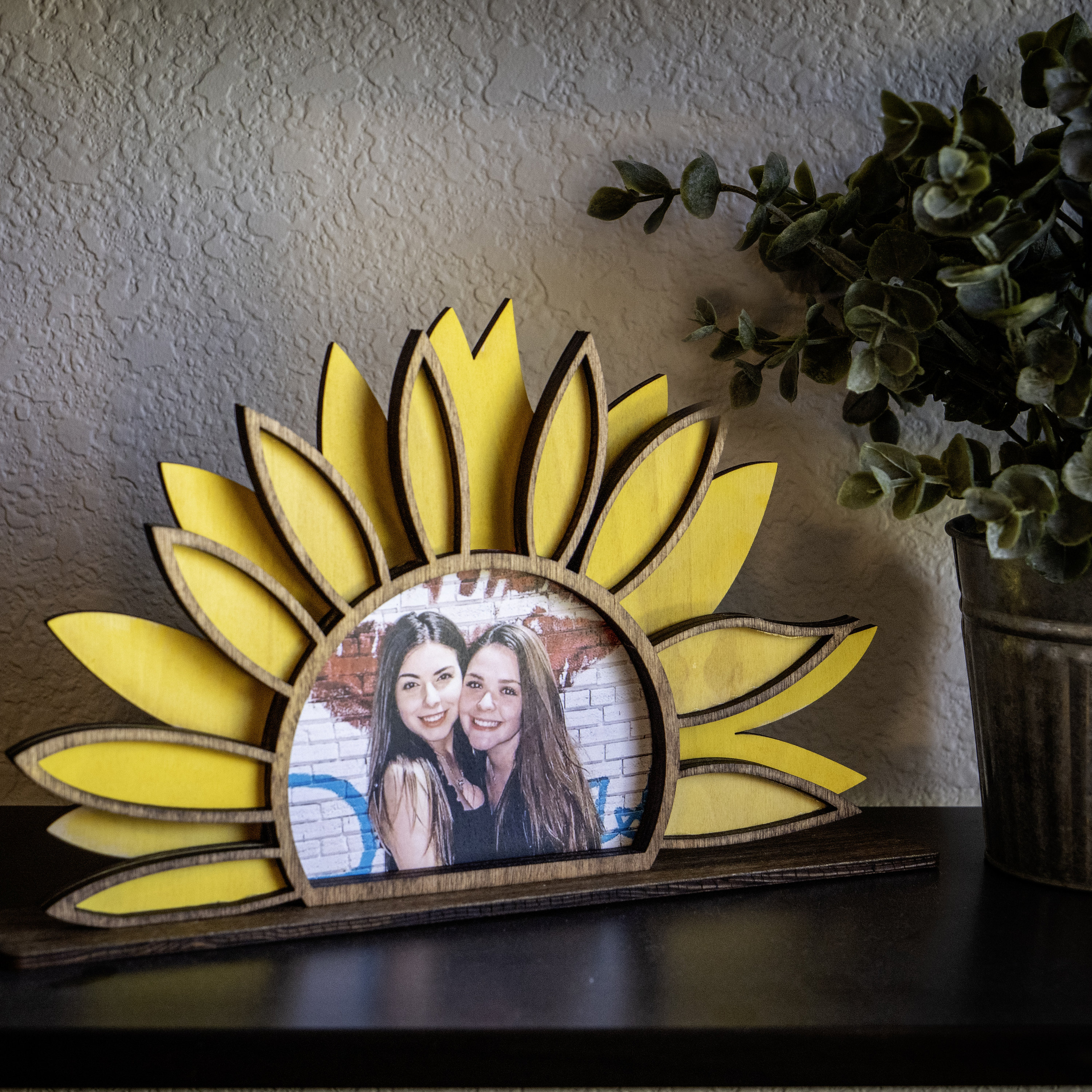 Cadre Photo Déco Maman Avec Tournesols En Verre - 7,6 X 11,4 Cm
