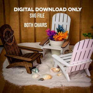 Adirondack Chair & Planter Digital Download Alleen voor Glowforge en andere lasers