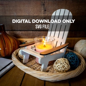 Adirondack Planter /Candle Holder Chair - Digitale download alleen SVG-bestand voor Glowforge en andere lasers