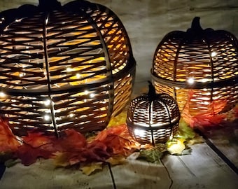 Decorative Pumpkins - 3 Sizes - Pumpkin Baskets, Pumpkin Candy Dish, Pumpkin Deco