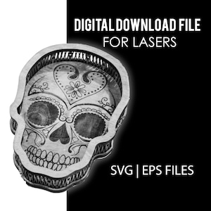 Skull Caddy DIGITAL DOWNLOAD ONLY Laser Files - svg, eps Glowforge, Aeon, Thunder Laser