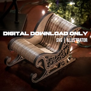 9 " Sleigh - Digital Download Only SVG Files, Boże Narodzenie, Święta