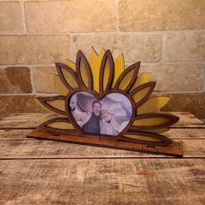 Heart Sunflower Decor or Picture Frame - Flower Frame