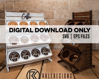 K Cup Stand Laser Cut Files - 6 oder 12 Halter SVG, EPS (Digital Download)