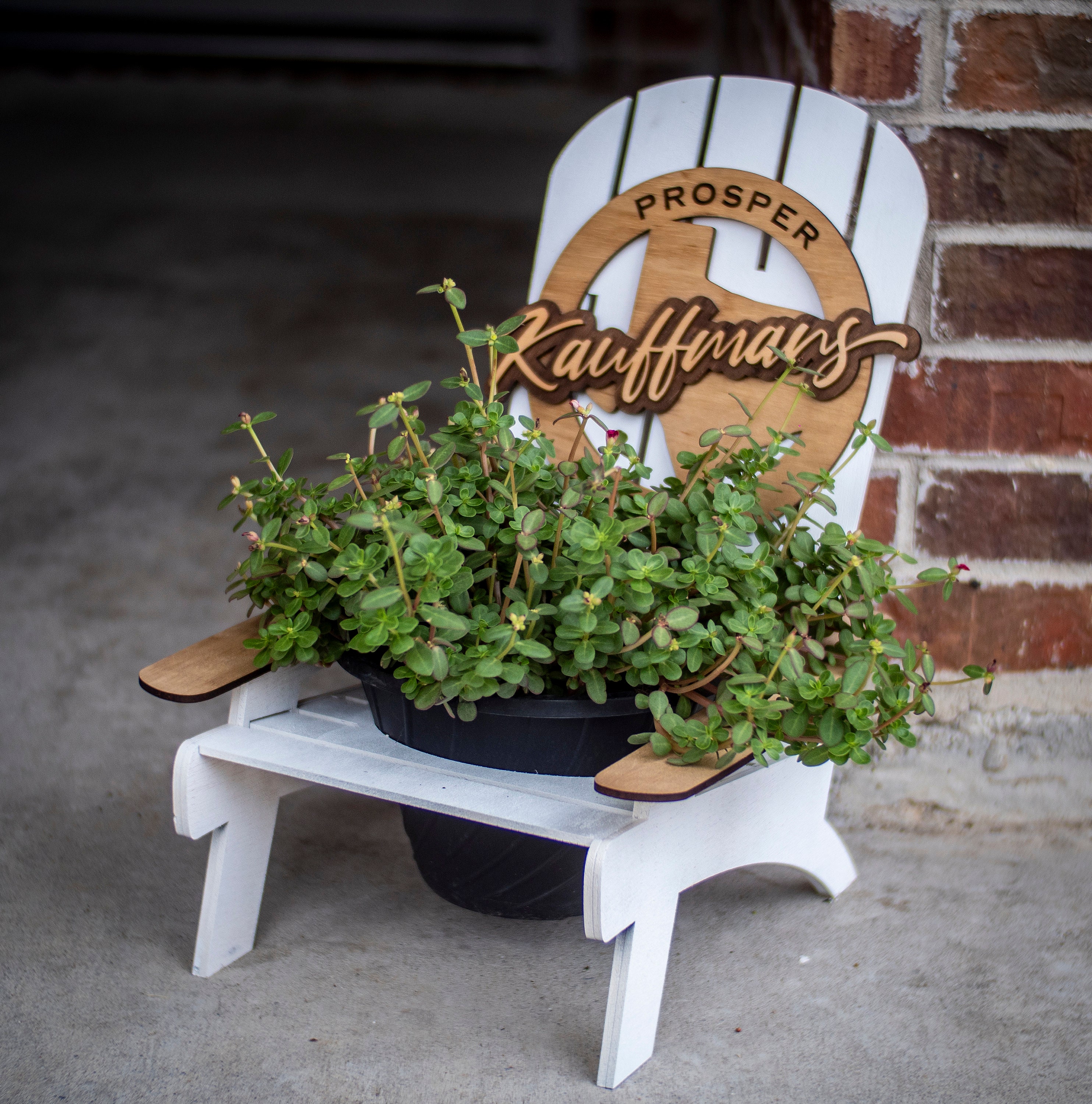 Adirondack Chair Planter - Porch & Garden Decor, Optional Custom Sign - Etsy
