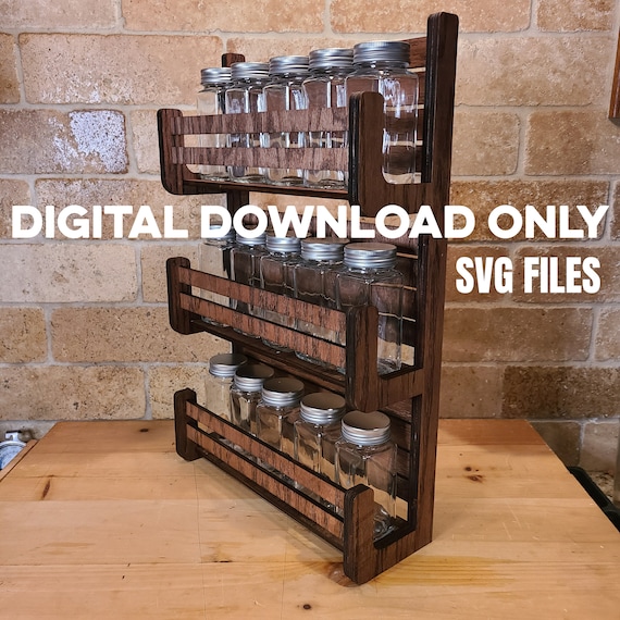 Spice Rack Digital Download Only SVG EPS for Laser Cut Files Glowforge Omtech Mira Others Etsy