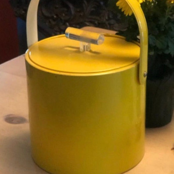 Vibrant yellow 1970s Vinyl Icebucket