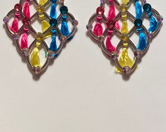 Pan Pride Diamond Cross earrings