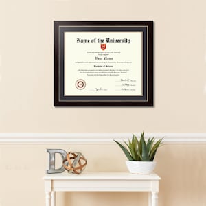 College Diploma Frame, Graduation Certificate Holder, Mahogany Frame, Frame For Diploma, Wall Hanging Frame, Document Frame Gift - D-18x22