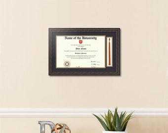 11x17 Diploma Frame And Tassel, Custom Diploma Frame, Graduation Gift, Degree Frame, University Diploma Frame, ArtToFrames (DT-11x17)