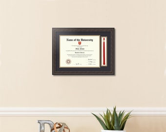 11x14 Diploma Frame And Tassel, College Diploma Frame, Custom Diploma Cover, Modern Diploma Frame, Certificate Holder, Graduation (DT-11x14)