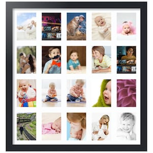 3.5x5 Collage Picture Frame, Multi-Opening Wall Frame for Family Photos, Black Multi-Photo Display with Plexiglass