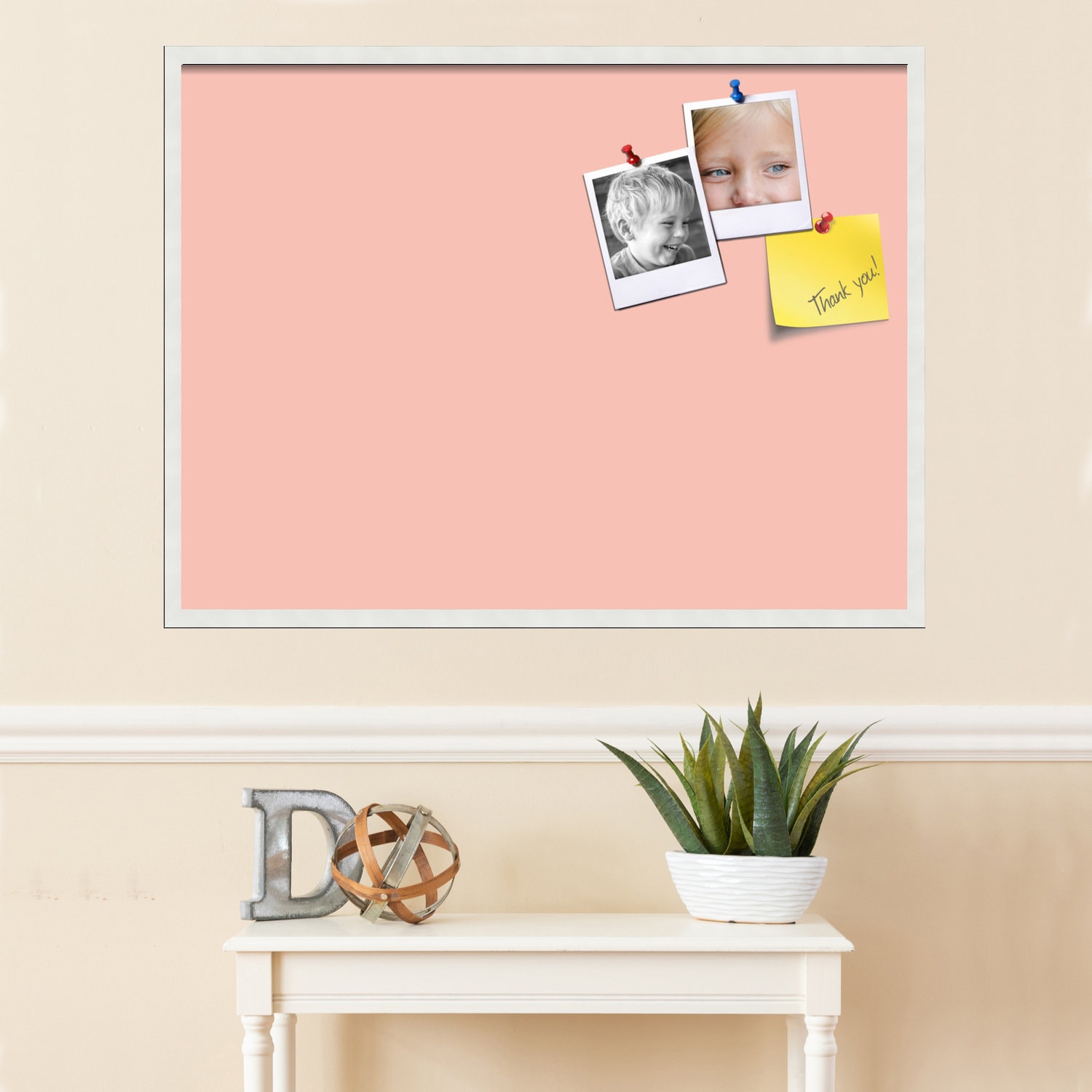 Pink Cork Board for Wall, Framed Bulletin Board for Office & Dorm ...