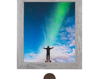 22x22 Frame, Reclaimed Barnwood Style Picture Frame, Poster Frame, Made of Wood or MDF, Available in 2 Colors, Gift, 2WOM-SM-SC-22x22