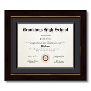 11x14 Black Diploma Frame, College Diploma Frame, Certificate Frame, Bachelor Degree Frame, Custom Diploma Frame, Document Frame, D-11x14 image 2