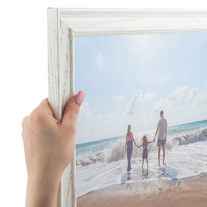 White Wooden Picture Frame In Different Sizes ~ 4x6 to 24x36 including 8.5x11 & 8.5x14 (WOM-4332)