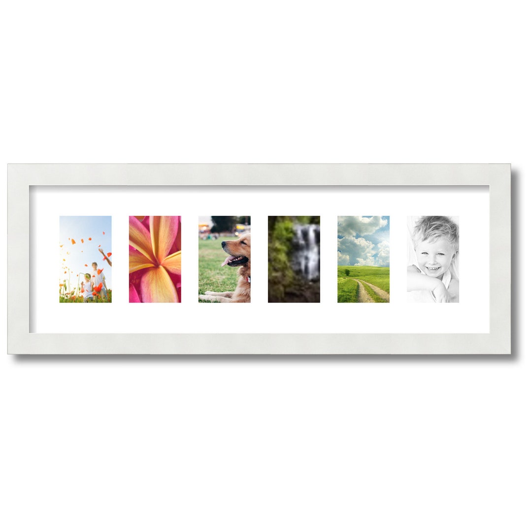 White Collage Frame, Picture Frame With 6 Photos, 3x5 Inch Openings