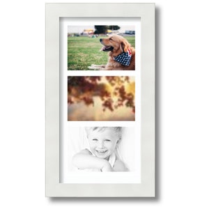 ArtToFrames Collage Picture Frame with 3 - 4x6 " Openings, Framed in White, Over 60 Mat Color Options, Comes with Regular Glass (5763-3966)