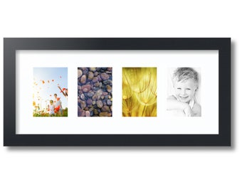 4 3.5x5 Collage Frame, 4 Openings Frame, Black Frame, Multi Picture Frame, Collage Frame, Family Gift ~ 60+ Mat Colors Available ~ 889-3926