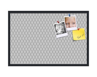 Grey Cork Board, Decorative Board, Bulletin Board, Framed Corkboard, Handmade Pinboard, Push Pin Board, Home Office Board, PP-584-3926