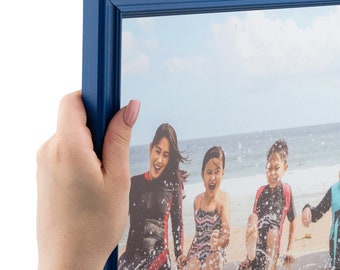 Custom Picture Frame, Modern Poster Frame for Wall Art, Blue Photo Frame