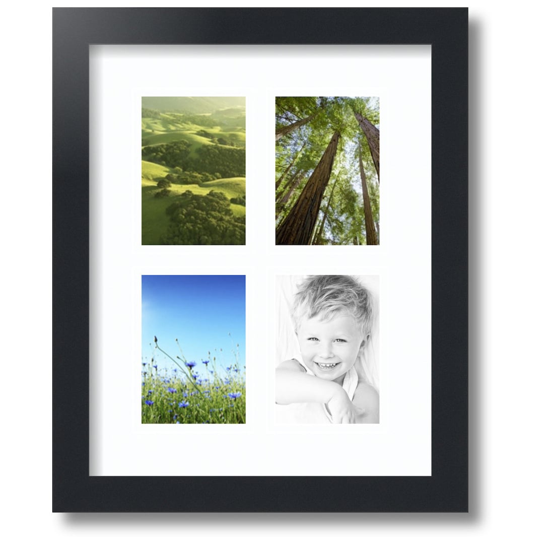 4 3.5x5 Opening Frame, Black Collage Frame, Four Pictures Frame