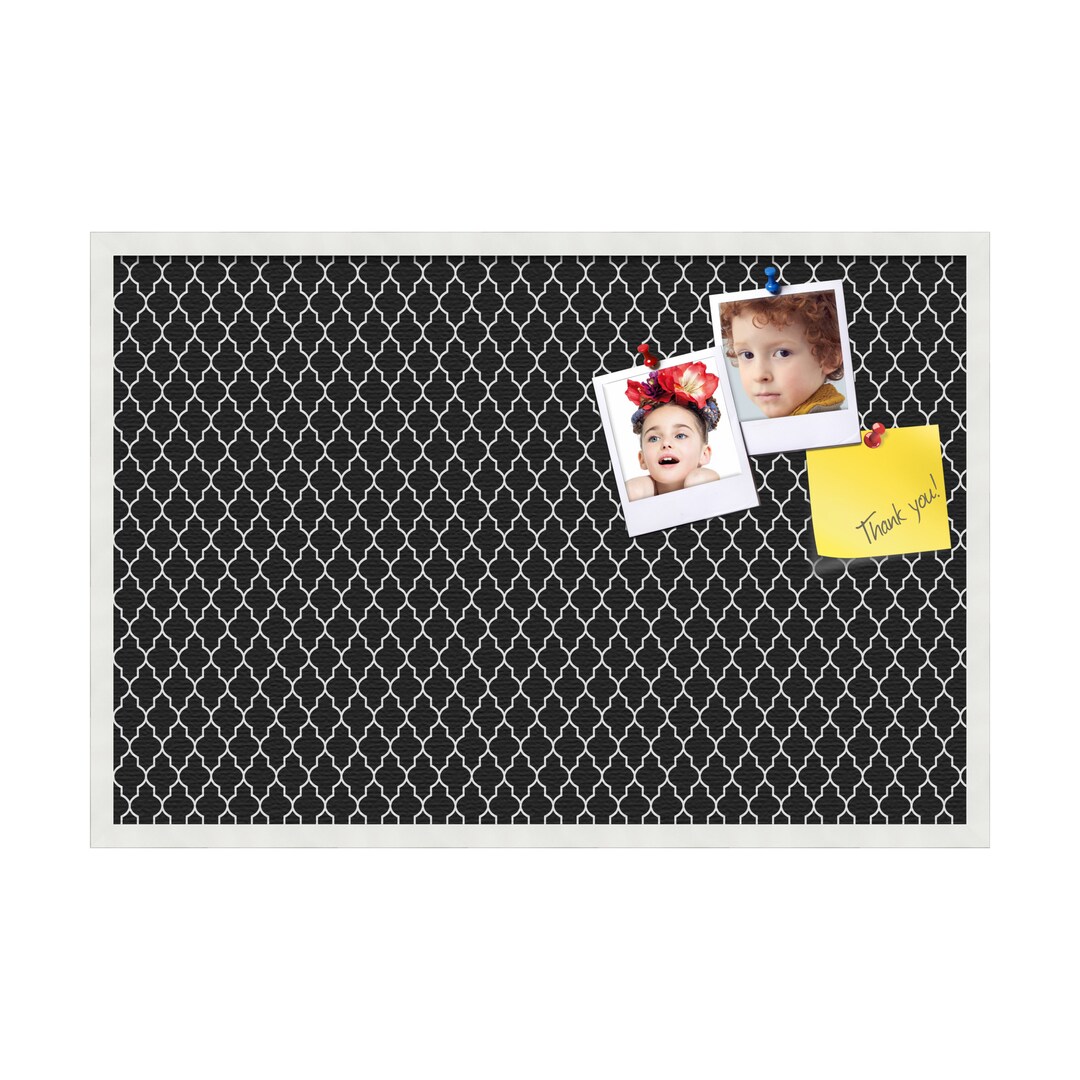 Pinpix Cork Bulletin Board Quatrefoil Black Design Framed in Etsy