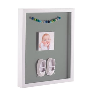 ArtToFrames Shadow Box Picture Frame, with a Satin White 1 Inch Wide Shadowbox frame and Silverpine Backing