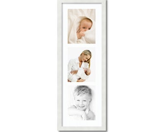 Triple 8x10 Frame, Three Picture Frame, Vertical Collage Frame, 3 Opening Frame, Picture Frame, White Photo Frame, Multi Picture, 139-3966