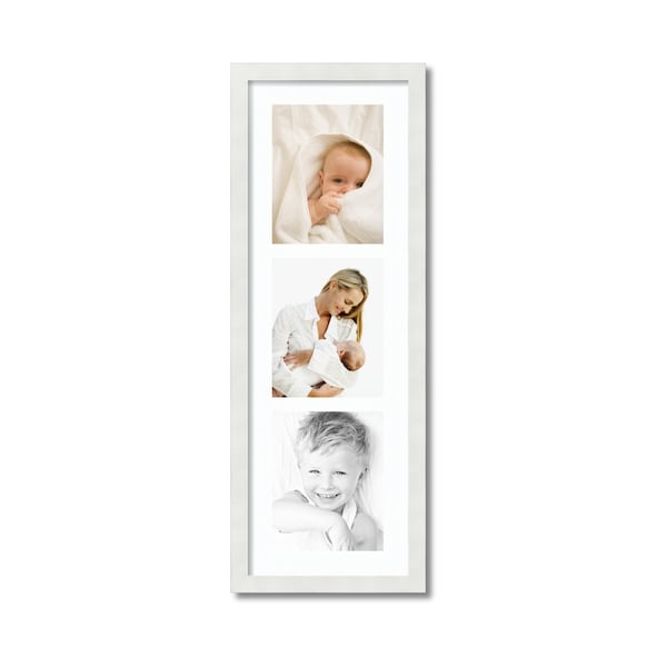 Triple 8x10 Frame, Three Picture Frame, Vertical Collage Frame, 3 Opening Frame, Picture Frame, White Photo Frame, Multi Picture, 139-3966