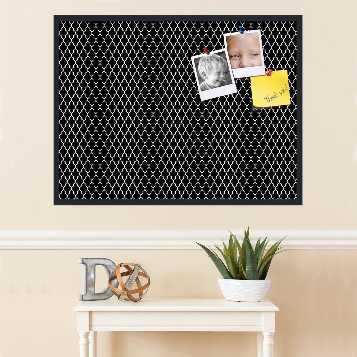 Modern Black Cork Board Bulletin Board Designer Cork Board Etsy