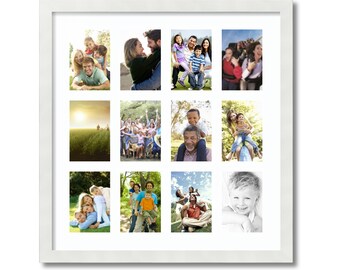 12 4x6" Collage Frame, Collage Picture Frame, Opening Frame, White MDF Frame, Family Photo Frame, Family Portrait Frame,ArtToframes,228-3966