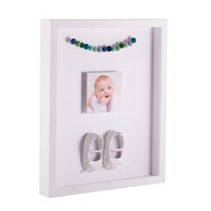 White shadow box, perfect wall mounted shadowbox for baby keepsakes
