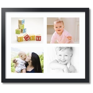 4 8x10 Collage Frame, Four Opening Frame, Multi Picture Frame, Family Picture Frame, Wall Collage, Black Poster Frame,Multiple Photo 10-3926