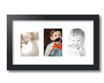 4x6 Collage Picture Frame, Multi-Opening Wall Frames for Family Photos, Black Frame Multi-Photo Display