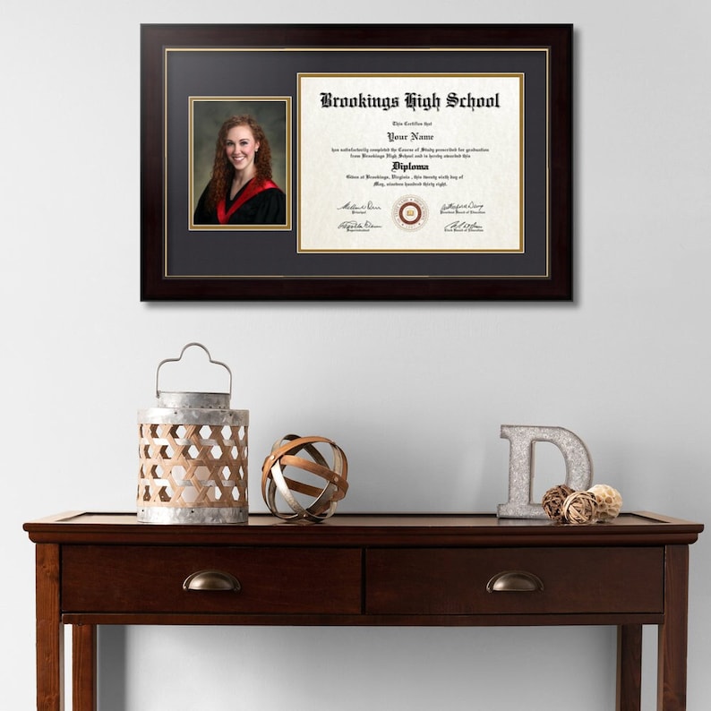 Diploma Frame With Picture, Modern College Diploma Frame, Certificate Holder, Graduation Gift, Custom Diploma Frame, Diploma Display, DI image 1