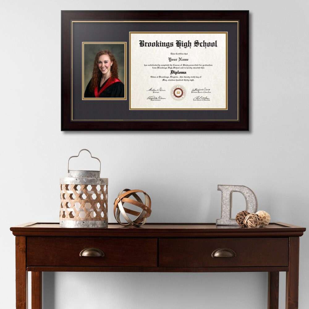Custom Diploma Frame for College Graduation, Certificate & Degree Frame ...