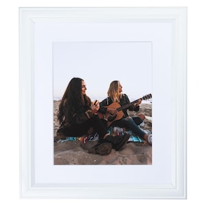 12x14 inch Off White MDF Frame, Picture Frame Matted, 2 Inch Single Mat for 8x10 Photos, Over 60 Mat Colors, Modern Picture Frame, 4098-8x10