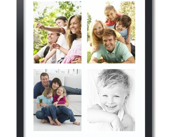8.5x11 Collage Picture Frame, 4-Opening Wall Frame for Family Photos, Modern Multi-Photo Display