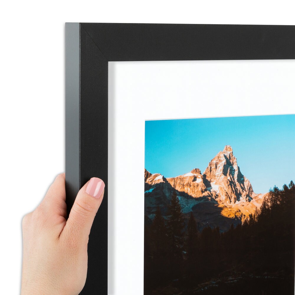 Clamaro 'COLLAGE' Picture Frame 40x57 Handmade | White Matt | Modern Angular Frame Made From MDF Wood With Acrylic Glass Pane, Back Board And Metal Hanger (horizontal And Vertical