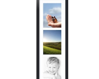 ArtToFrames Black MDF Collage Frame with 3 - 8x10.75"  Openings and White Mat, Comes with Plexi Glass and a Wire Hanger for Wall Mounting