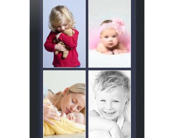 ArtToFrames Collage Picture Frame with 4 - 6x10  inch Openings, Framed in Black, 60+ Mat Color Options, Comes with Plexi Glass (9036-3926)